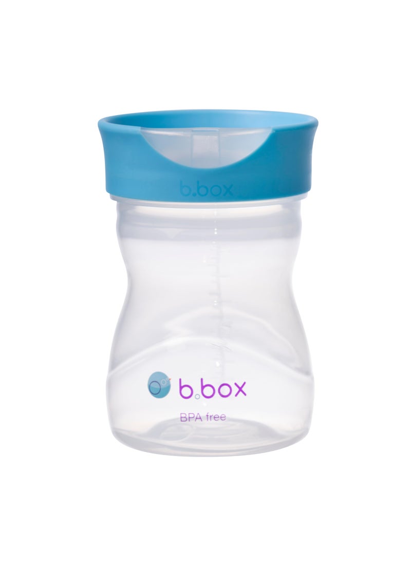 b.box bbox Toddler Training Cup Free Flow Opening Great Transition from Sippy Cup to Big Kid Cup BPA Free Dishwasher safe Ages 12 months Blueberry 8oz 