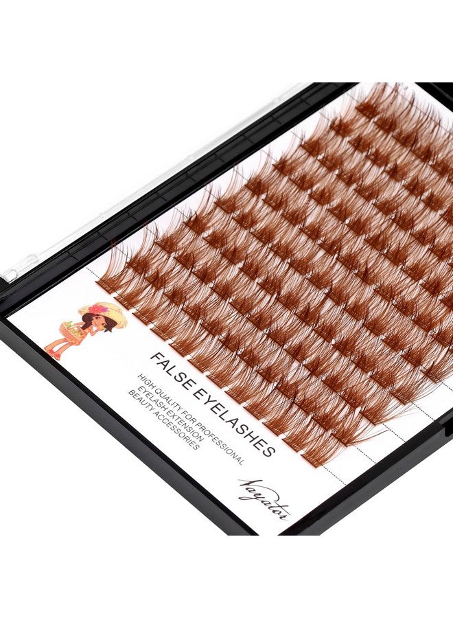 Vayator Color Lash Cluster Light Brown Dark Brown Black Brown Various Colored False Eyelashes Clusters Professional Makeup Lash Cluster Grafted Eyelash Extension（Light Brown-10mm） - Image 2