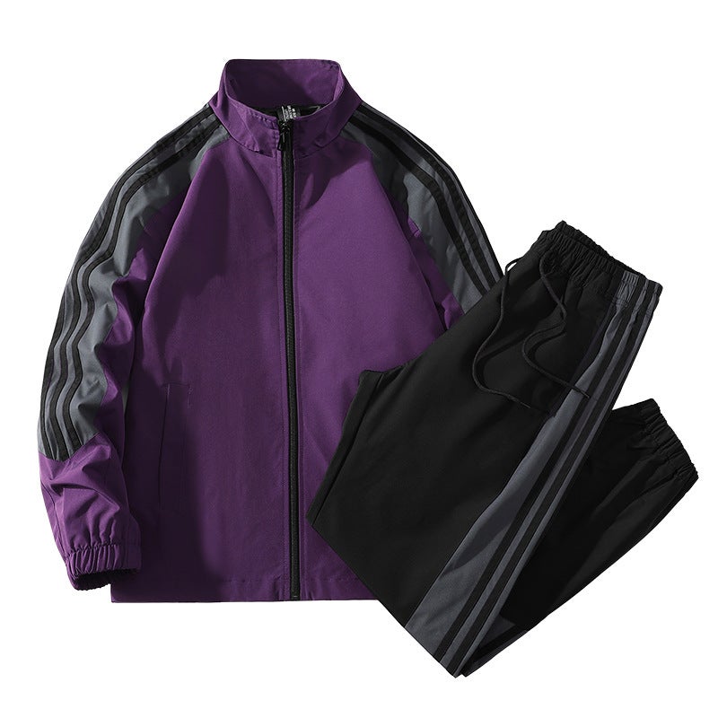 D02 New Men'S Suit With Trendy All-Match Breathable Two-Piece Casual Sports Suit Men'S Support Printing - Image 4