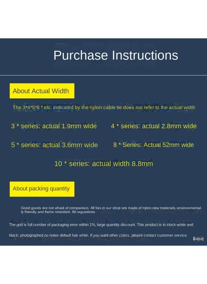 Bluejw Buckle Rope Cable Tie 10 Binding With Plastic Fixed Lock 00 Cable Tie Wire Large Self-locking  - Image 5