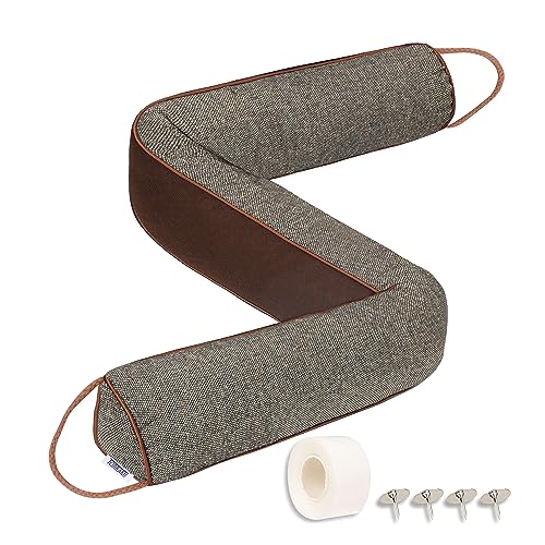 TORRAMI Under Door Draft Stoppers 36 Inch Heavy Triangle Stop Draft Block Cold AirWindBreeze Noise Blocker Door Sweeps Weather Stripping Bottom Seal Brown