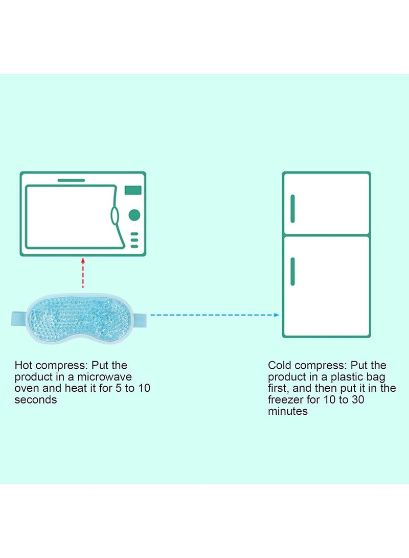 Gel Eye Mask Cold Pack Ice Eye Mask Puffy Eyes Dark Circles - Cooling Eye Mask Headaches - Eye Therapy Heat Mask Gel Beads - Stress Pain Relief Hot Eye Mask Puffiness - Image 4