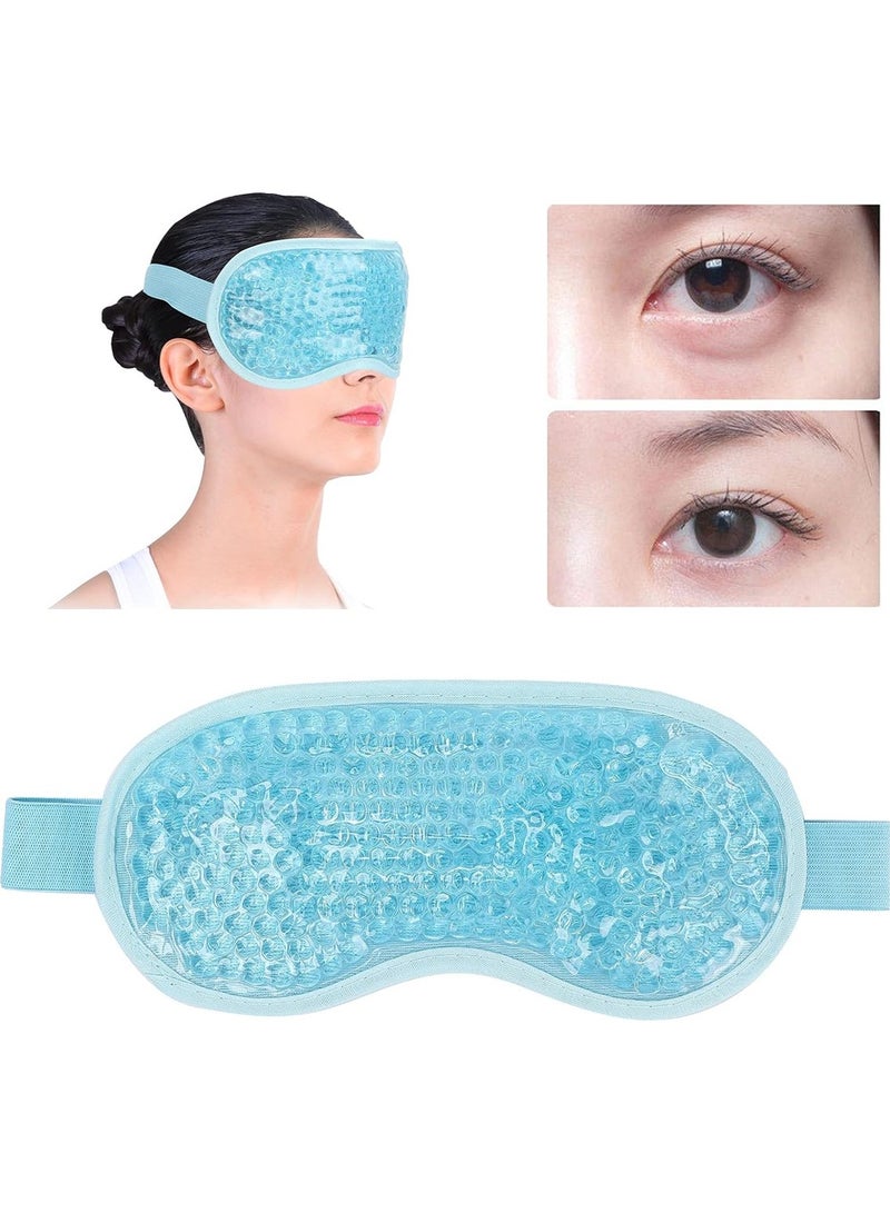Gel Eye Mask Cold Pack Ice Eye Mask Puffy Eyes Dark Circles - Cooling Eye Mask Headaches - Eye Therapy Heat Mask Gel Beads - Stress Pain Relief Hot Eye Mask Puffiness - Image 2