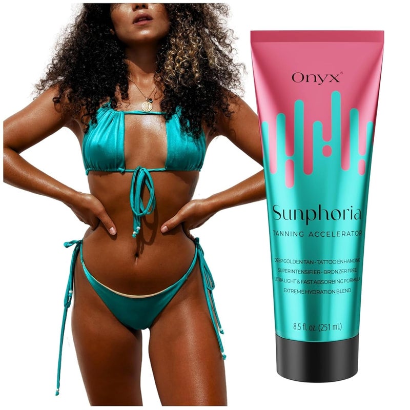 Onyx Sunphoria Tanning Accelerator  BronzerFree Tanning Lotion for Indoor  Outdoor  Streak  Stain Free Formula  Extreme Hydration Blend for Moisturizing Nourished Skin