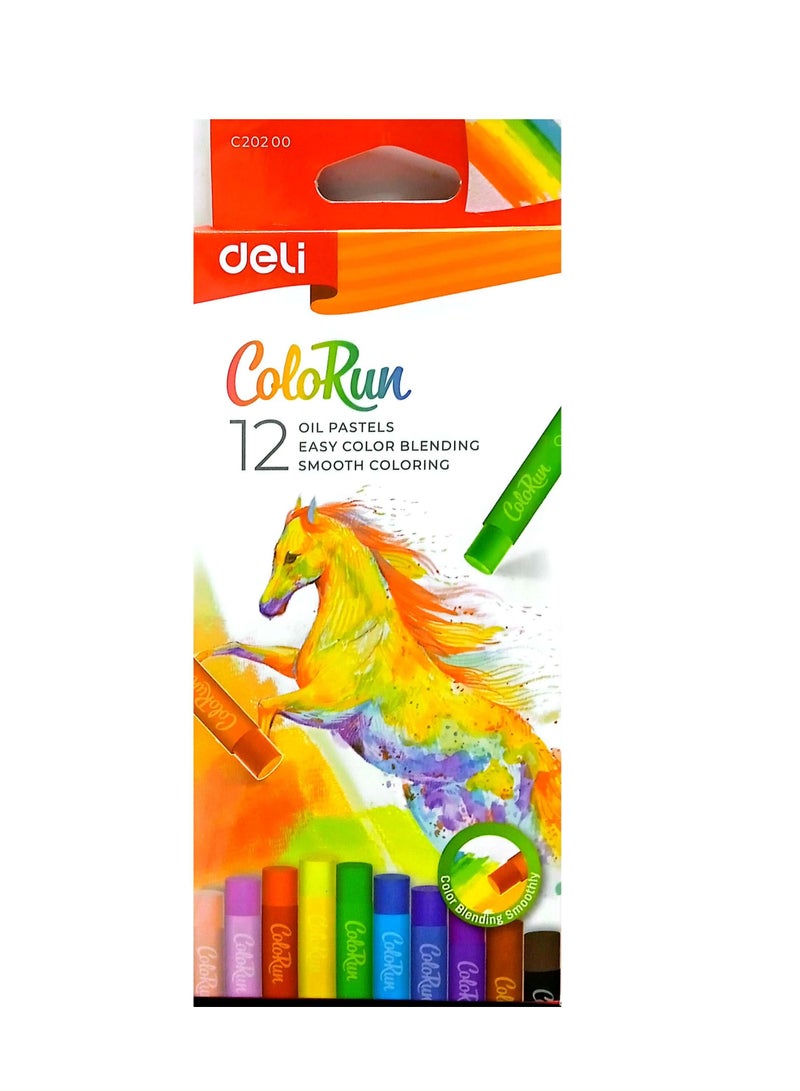 Deli 12 قطعة من ألوان الباستيل الزيتية الناعمة