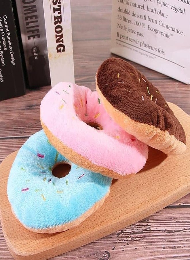 aoukoslt 2 Pcs Blue Donut Shape Plush Pet Toy, Lovely Squeaky Sound Chew Toy for Dogs with Chew Guard Technology, Squeak Toys, Decorations - Image 5