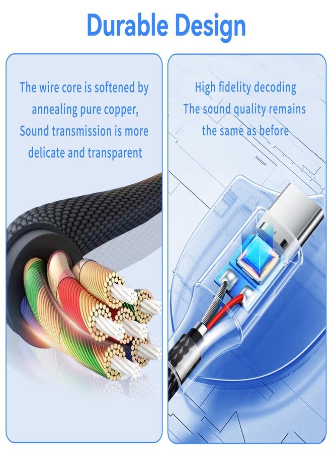 JHAOUS USB Type C to 3.5mm Headphone Jack Adapter, (2-Pack) USB C to Aux Female Audio Dongle Cable Cord Compatible for iPhone 15 Pro Max/15 Pro/15 Plus, Galaxy S23/S22 Ultra, iPad Pro, Pixel - Image 3