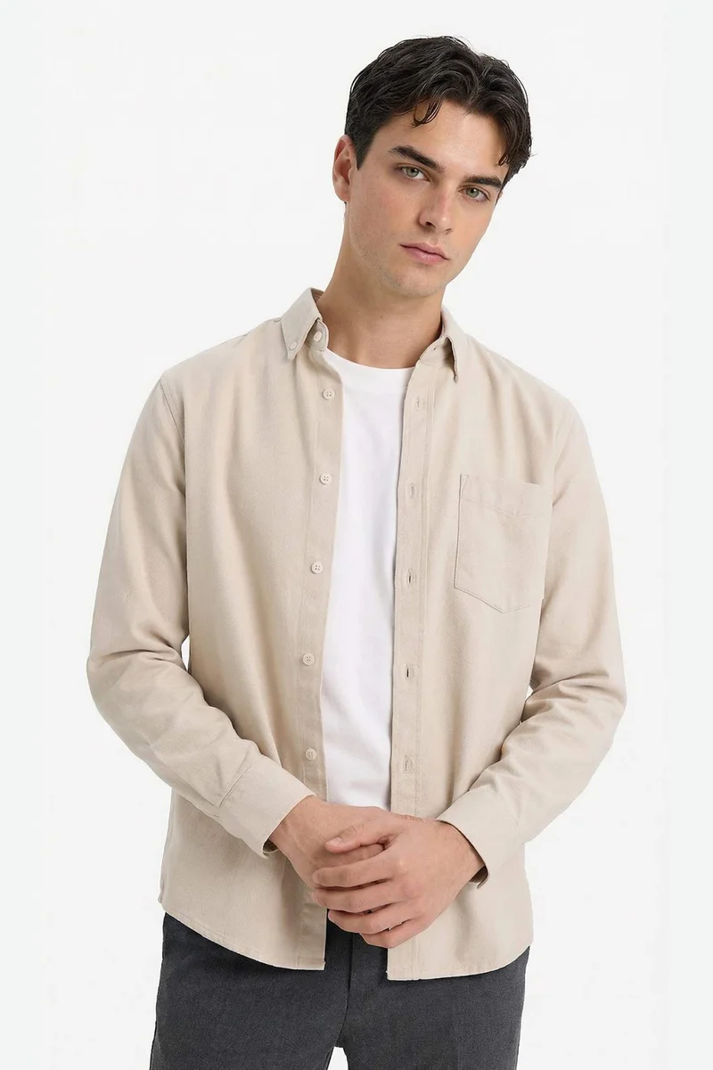 ديفاكتو Regular Fit Gabardine Shirt