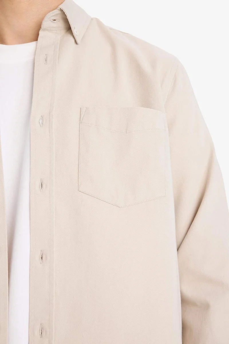 ديفاكتو Regular Fit Gabardine Shirt