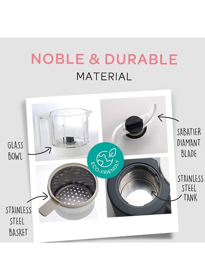 BEABA Babycook Neo Baby Food Maker 4 In 1 : Food Processor, Blender And Cooker Soft Steamer Cooking Quick Homemade Baby Food Glass Bowl Stainless Steel Tub Green  - Image 3
