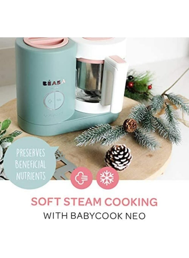BEABA Babycook Neo Baby Food Maker 4 In 1 : Food Processor, Blender And Cooker Soft Steamer Cooking Quick Homemade Baby Food Glass Bowl Stainless Steel Tub Green  - Image 4