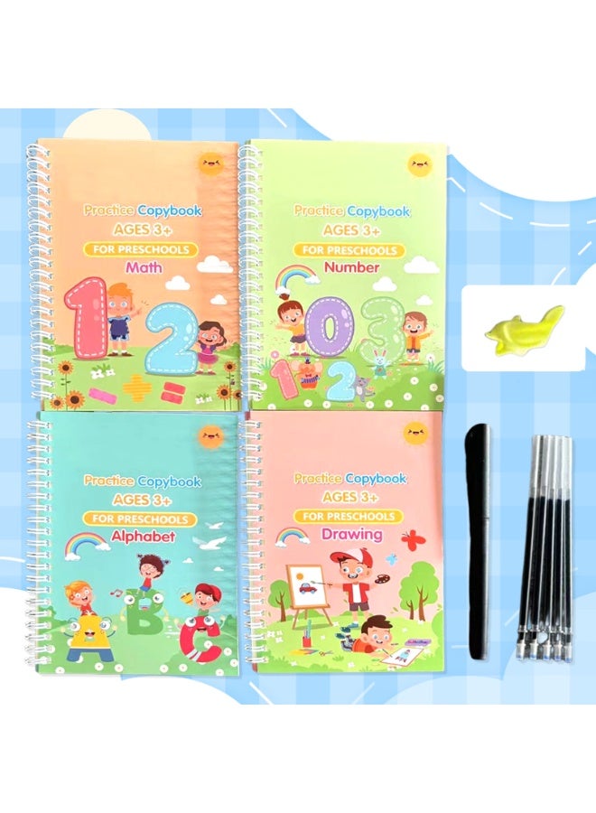 A set of reading and writing exercise book + pen, hand protection, font learning exercises, English alphabet practice book, anime tracing book, writing copy book, calligraphy practice book, study stationery, for boys and girls, school season, back to school gift! - Image 1
