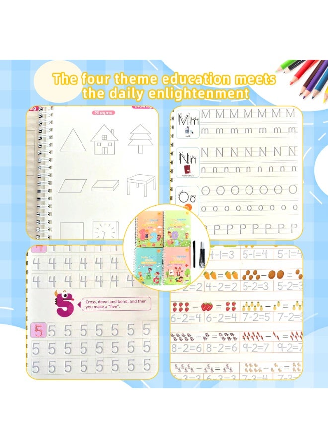 A set of reading and writing exercise book + pen, hand protection, font learning exercises, English alphabet practice book, anime tracing book, writing copy book, calligraphy practice book, study stationery, for boys and girls, school season, back to school gift! - Image 4