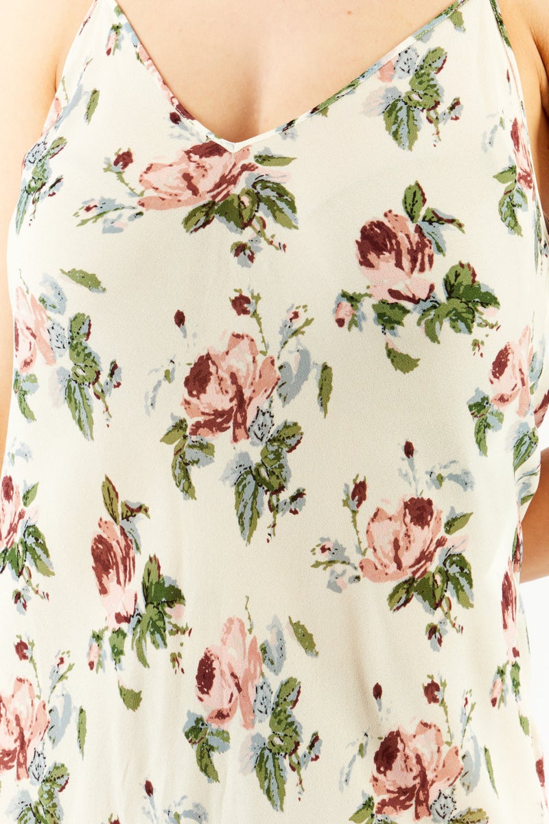 Saint Laurent Women Floral Print Midi Dress, Multicolor - Image 4