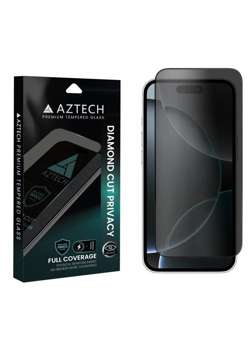 AZTECH Tempered Glass (1, DC PRIVACY GLASS, iPhone 16 Pro) - Image 1