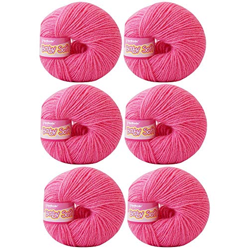 Vardhman Threads M.G Threads Yarn, Baby Soft Wool, 150g, Carnation Pink, Acrylic, 3mm, Machine Wash, US7/8 Knitting Needle, Standard US Crochet Hook - Image 1
