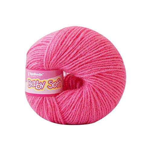 Vardhman Threads M.G Threads Yarn, Baby Soft Wool, 150g, Carnation Pink, Acrylic, 3mm, Machine Wash, US7/8 Knitting Needle, Standard US Crochet Hook - Image 2