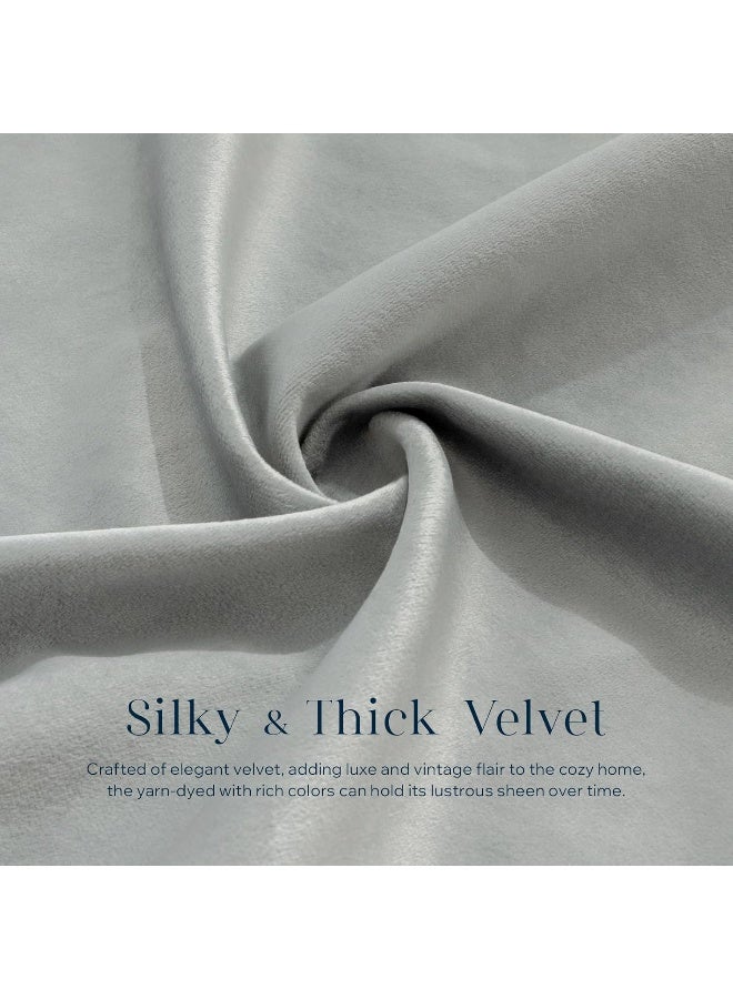 Phantoscope Pack of 2 Velvet Decorative Throw Decorative Pillow Cover Soft Solid Square Cushion Case for Couch Mist Grey 20 x 20 inches 50 x 50 cm - Image 4