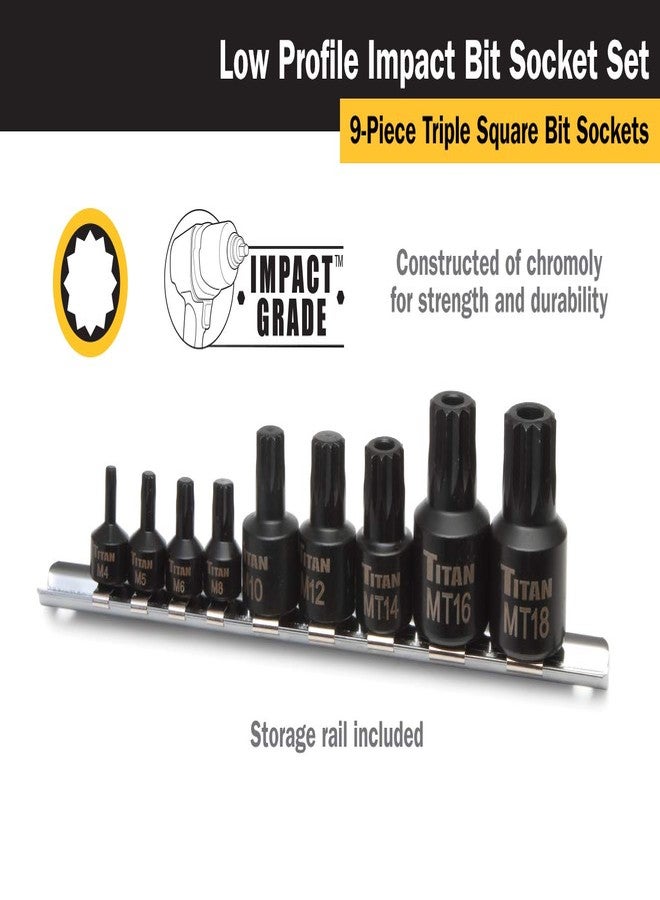 Titan 16138 9-Piece Low Profile Impact Triple Square Bit Socket Set - Image 3