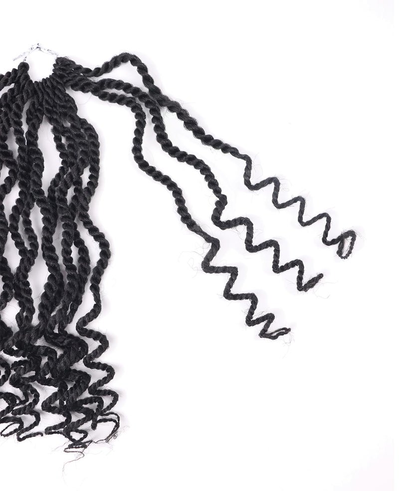 Aeagoo 8 Inch Kids Crochet Hair Wavy Senegalese Twist Crochet Hair Color 2 8 Packs Short Bob Pre Looped Crotchet Braids with Culy Ends for Little Girls (8 Inch,2) - Image 5