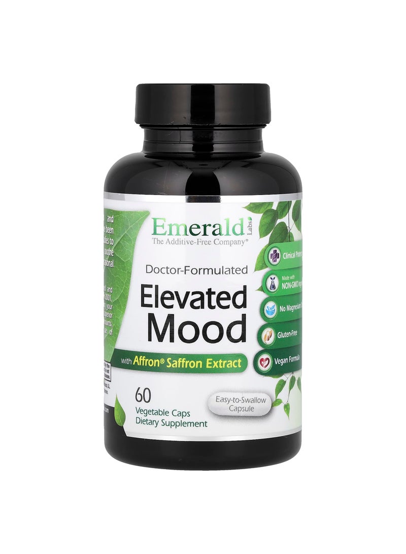 Emerald Laboratories Elevated Mood with Affron® Saffron Extract, 60 Vegetable Caps