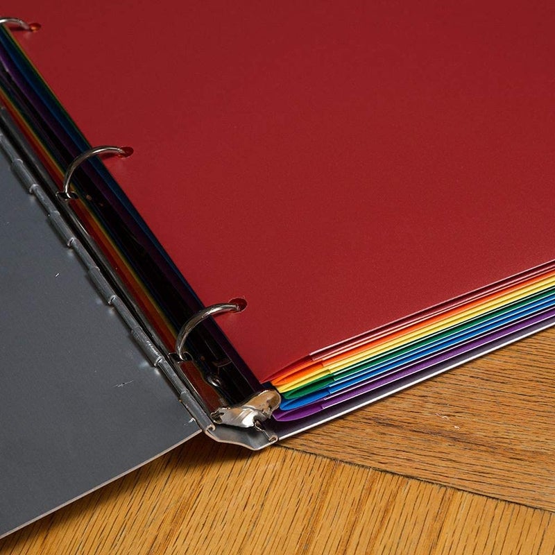 JAM PAPER Heavy Duty Plastic 3 Hole Punch Pocket Folders - Extra Tough School Folders - Assorted Primary Colors - 6/Pack - Image 3