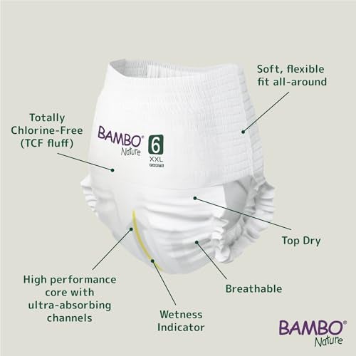 Bambo Nature Premium Baby Pants Diapers for Kids XXL Size (15+ Kgs), Super Absorbent, Breathable, Extra Soft, Dermatologically Tested, Hypoallergenic Infant Nappies With Wetness Indicator, 18 Count - Image 3