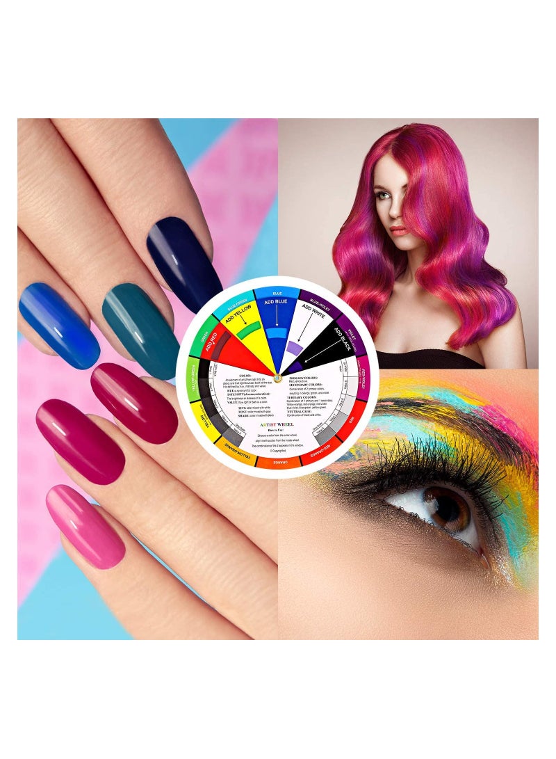 SYOSI 2Pcs Color Wheel Paint Mixing Learning Guide Art Class Teaching Tool Color Wheels for Makeup Blending Board Chart Color Mixed Guide Mix Colours - Image 3