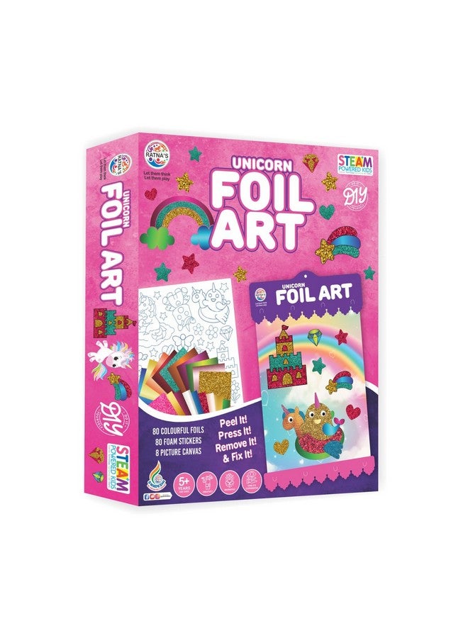 RATNA'S مجموعة نشاط فني إبداعي من راتنا - فن الألمنيوم وحيد القرن، نشاط فني وحرفي مدعوم بتقنية STEAM - مجموعات وأدوات حرفية ممتعة للأولاد والبنات من 5 سنوات فما فوق - Image 1