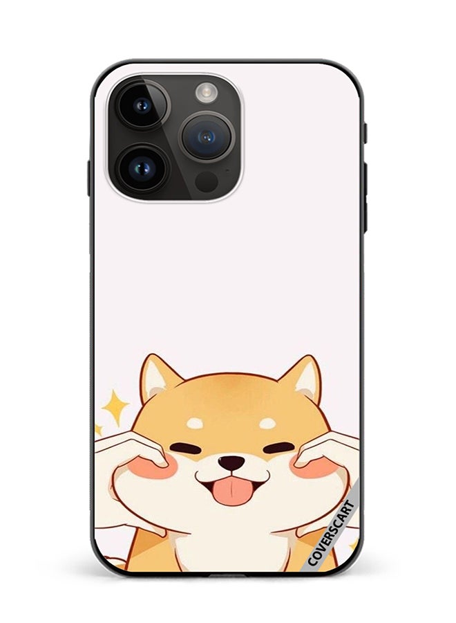COVERSCART Protective Case Cover For Apple iPhone 15 Pro Cute Smiley Shiba Inu Design Multicolour - Image 1