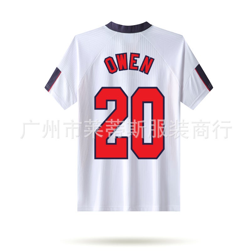 Generic 1998 England Beckham No.7 Retro Soccer Jersey Owen number 20