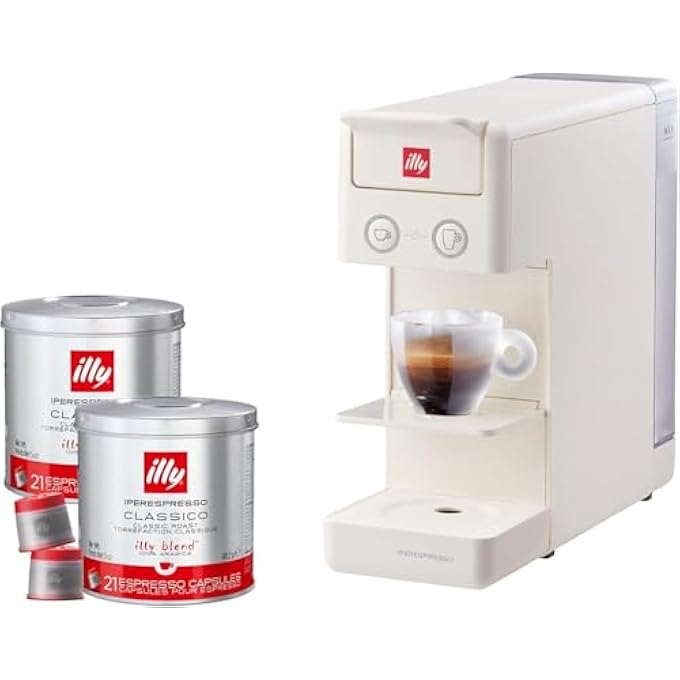 Illy Y33 Espresso Machine  White With 2 Cans Of Classico Iperespresso Capsules 21 Count Each  Medium Roast - Image 2