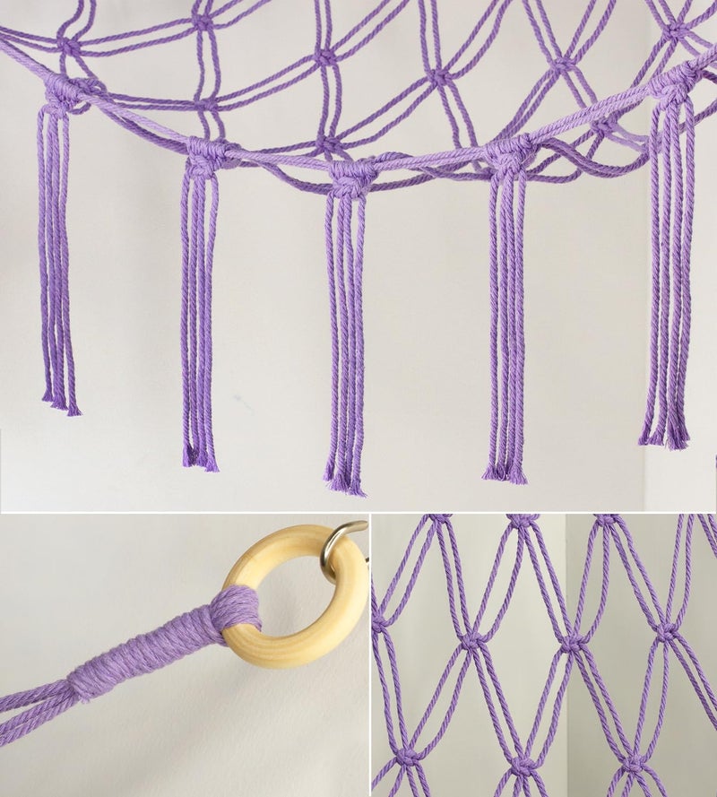 mirolam Stuffed Animal Storage Hammock or Net - Toy Hammock Net for Stuffed Animals Corner - Hanging Stuff Animal Organizer Holder Ideas for Plush Plushie - Purple Kids Baby Nursery Wall Bedroom Room Decor - Image 4