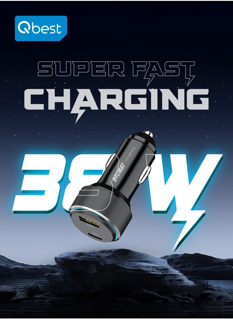 38W Fast Car Charger with USB QC & Type-C PD – Quick Charge Technology, Smart Protection Features, 38W Max Output - pzsku/ZF09CD2E4BF503CFB6CB5Z/45/_/1737330974/452dca65-6667-46ae-80d6-891fb638bf31