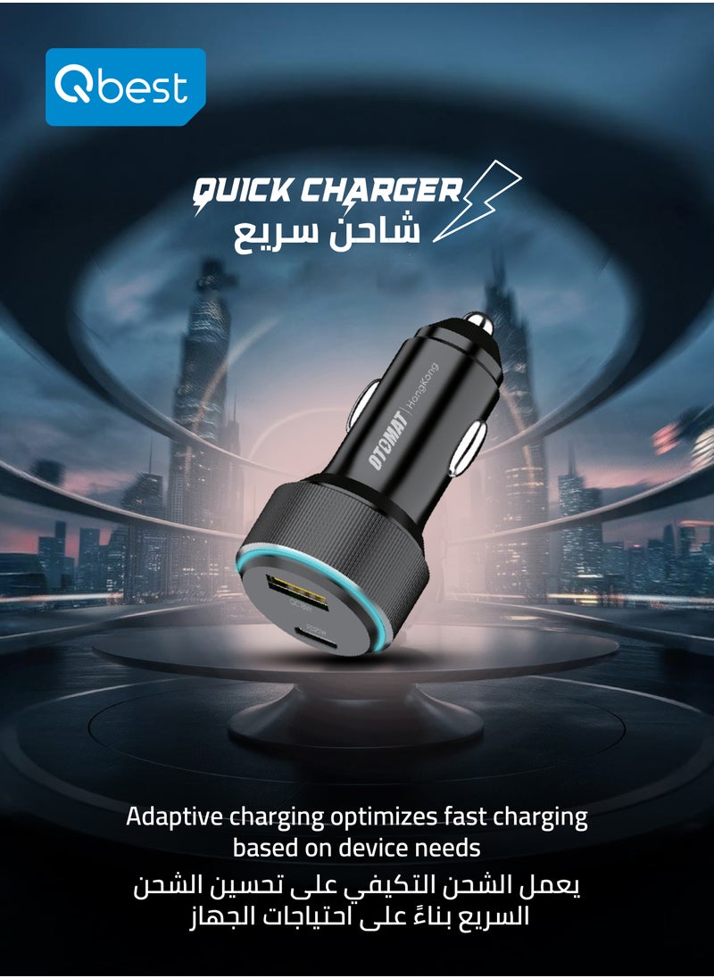 38W Fast Car Charger with USB QC & Type-C PD – Quick Charge Technology, Smart Protection Features, 38W Max Output - pzsku/ZF09CD2E4BF503CFB6CB5Z/45/_/1737330977/4ae69092-ccf2-4b5c-9bc3-4bcb12a75f99