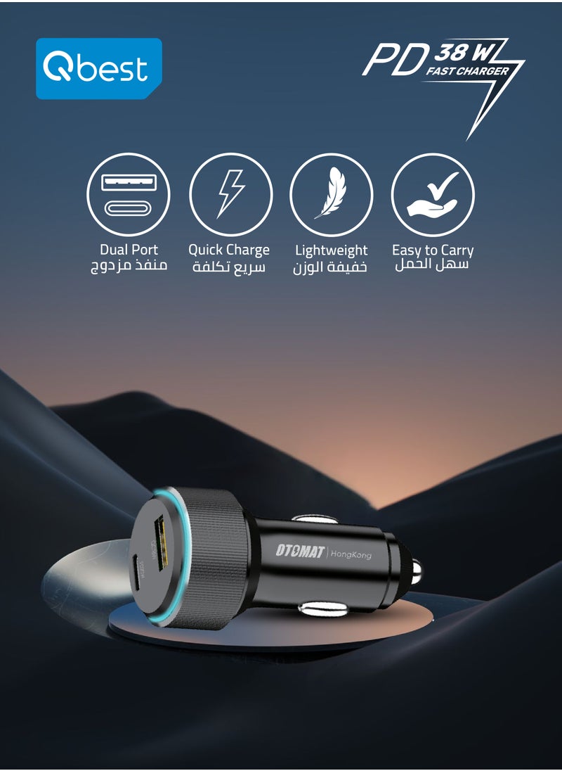 38W Fast Car Charger with USB QC & Type-C PD – Quick Charge Technology, Smart Protection Features, 38W Max Output - pzsku/ZF09CD2E4BF503CFB6CB5Z/45/_/1737330989/0a3db372-edc4-4e55-a23a-fc096866261a