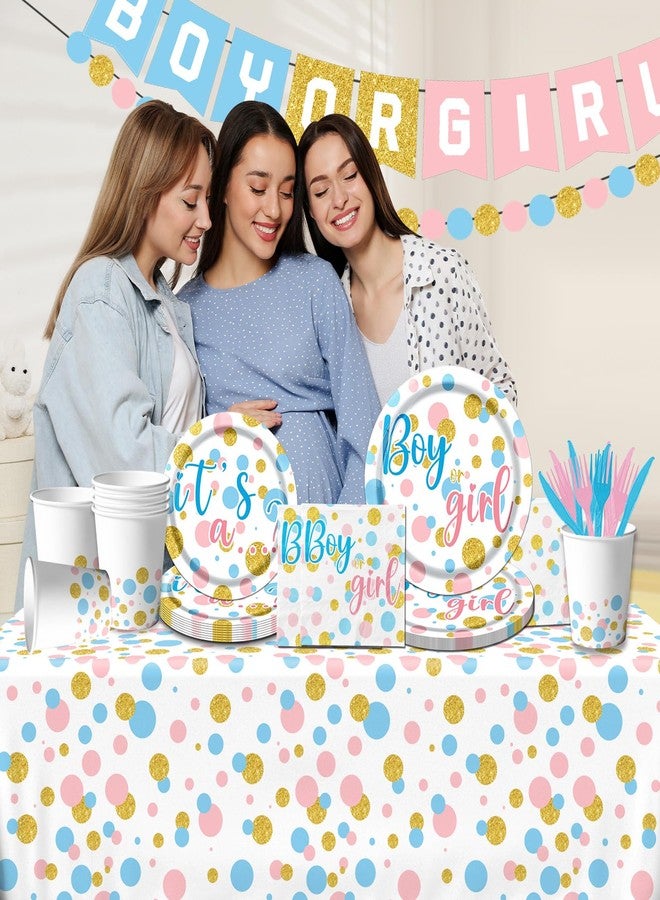 Dydamud Gender Reveal Decorations, Boy or Girl Plates and Napkins, Pink Blue Gender Reveal Party Supplies for Baby Shower - Image 2