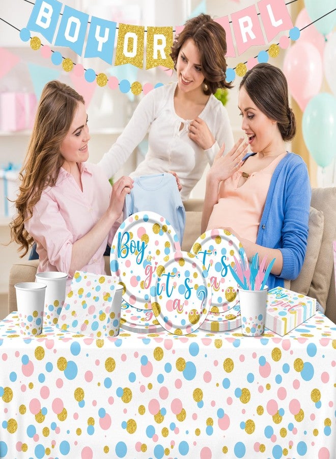 Dydamud Gender Reveal Decorations, Boy or Girl Plates and Napkins, Pink Blue Gender Reveal Party Supplies for Baby Shower - Image 4