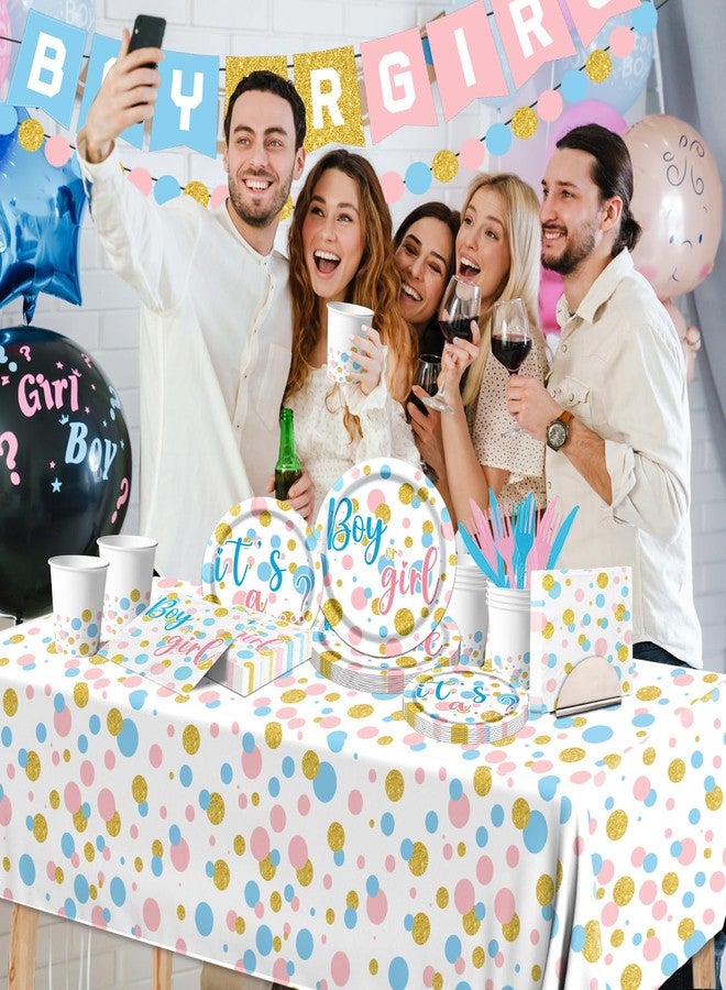 Dydamud Gender Reveal Decorations, Boy or Girl Plates and Napkins, Pink Blue Gender Reveal Party Supplies for Baby Shower - Image 3