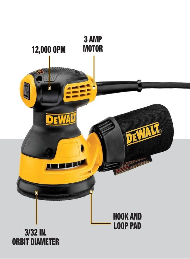 ديوالت صنفرة مدارية من DEWALT، أداة صنفرة يدوية مقاس 5 بوصات، 12000 دورة في الدقيقة (DWE6421) - Image 3