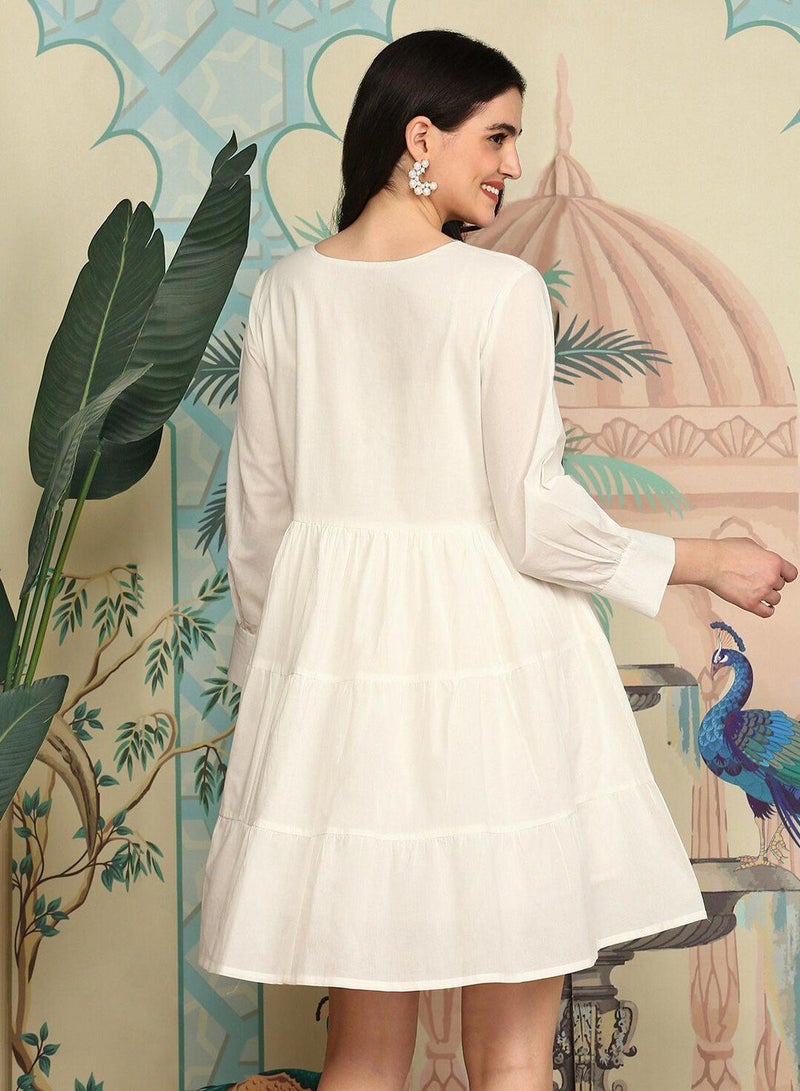 ISHIN Tiered Cotton Dress  - Image 5