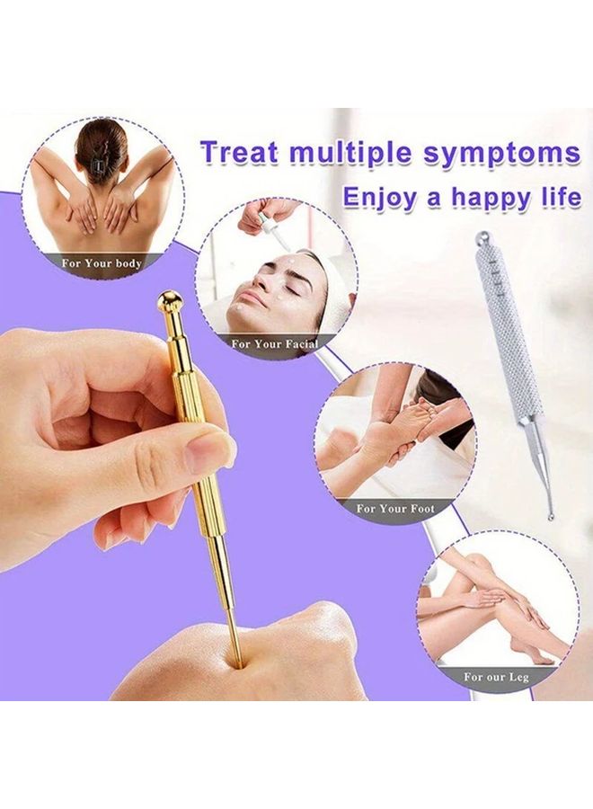 مسبار ذهبي عالي الجودة من الفولاذ المقاوم للصدأ لأماكن الوخز بالإبر - قلم علاج الأذن (الأيريكولوثيرابي) للتدليك الانعكاسي - إبرة صحية وأداة دائمة للرعاية الصحية - Image 2
