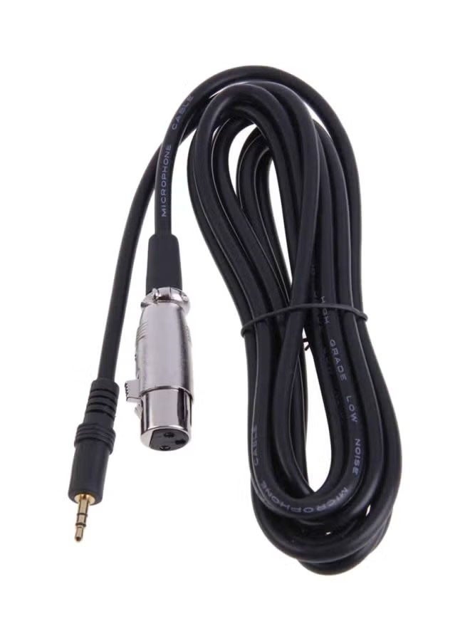3.5mm XLR 3 Pin Female To Right Angle Microphone Cable Mic Cord, 2.5m  - Image 1