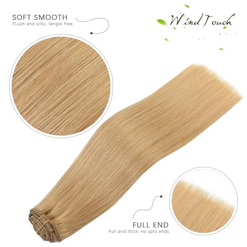 WindTouch Clip in Hair Extensions Remy Hair Honey Blonde For Black Women 20Inch 75g Soft Clip Ins 27 7PCS Gift For Women - Image 5