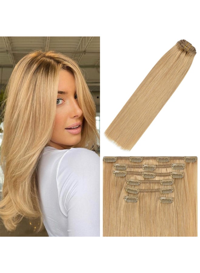 WindTouch Clip in Hair Extensions Remy Hair Honey Blonde For Black Women 20Inch 75g Soft Clip Ins 27 7PCS Gift For Women - Image 3