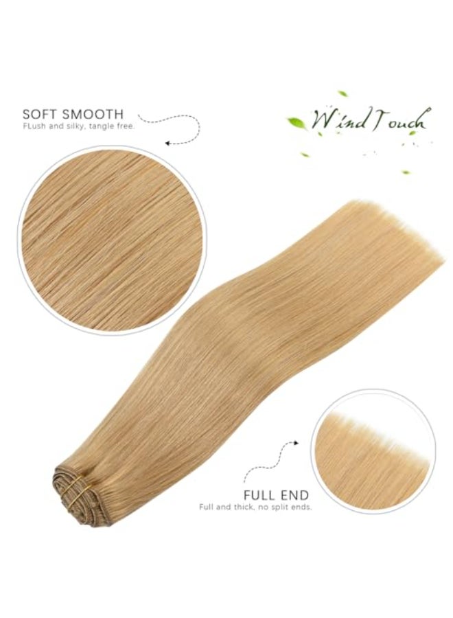 WindTouch Clip in Hair Extensions Remy Hair Honey Blonde For Black Women 20Inch 75g Soft Clip Ins 27 7PCS Gift For Women - Image 4