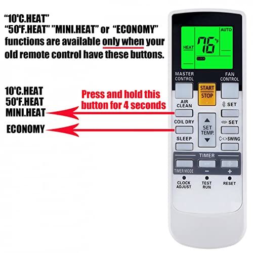 CHOUBENBEN Replacement Remote Control for Fujitsu AR-REG1U AR-REY1U UTY-LNHUM ASU9RLS3 ASU12RLS3 ASU15RLS3 AUU12RLF AUU18RLF AUU9RLF AR-RAE1E AR-RAE2U AR-RAE1U ASTG30JEC ASTG34JEC AR-SY1 AR-RY3 AR-RY14 - Image 3