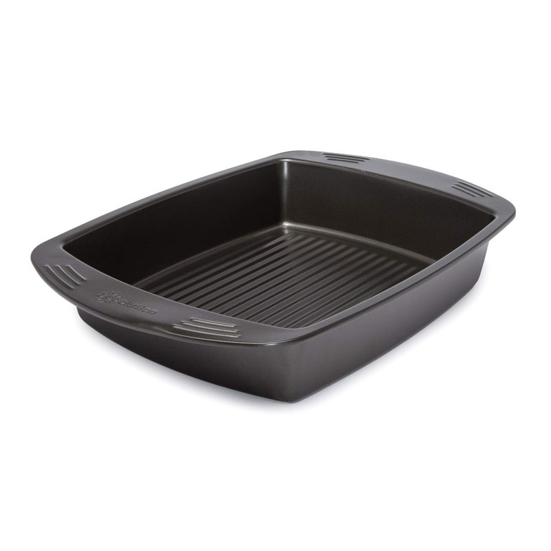 Ecolution Nonstick Roasting Pan Carbon Steel with Premium Nonstick Oven Safe to 450 F Made without PFOA Dishwasher Safe 16Inch x 1275Inch Interior 21Inch x 14Inch Exterior