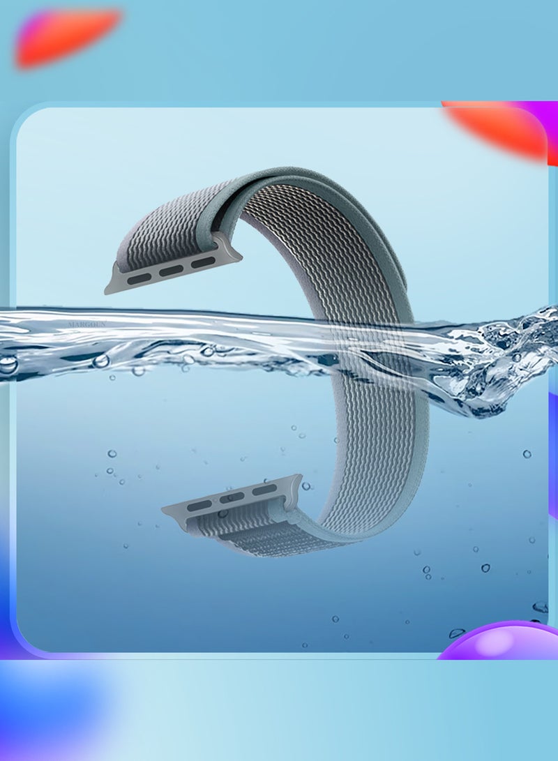 CATANES Trail Loop Soft Nylon Strap 49/45/44mm Compatible with Apple Watch Series 6/7/8/9/SE/Ultra/Ultra2 - Grey - Image 4