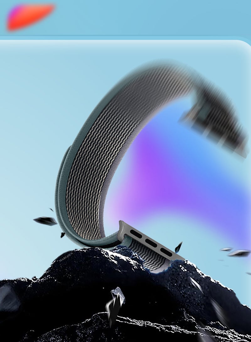 CATANES Trail Loop Soft Nylon Strap 49/45/44mm Compatible with Apple Watch Series 6/7/8/9/SE/Ultra/Ultra2 - Grey - Image 3